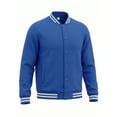 thumbnail image 2 of CCRFTGI Jackets for men Classic Button Down Baseball Jacket Long Sleeve Windproof Coat Casual Clothing Royal Blue 3XL, 2 of 6
