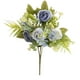 thumbnail image 2 of Flores artificiales de peonía azul y blanca - Ramos de tela de 4 para decoración del hogar, 11,8" de altura con tallos flexibles, 2 of 6