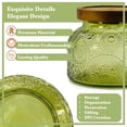 thumbnail image 3 of Lingshine 24.5 oz Decorative Glass Jars with Airtight Wooden Lids - Green Flower, Vintage Kitchen Food Storage Containers for Cookie Candy Spice Coffee Tea, Home Decor Candle Vase, 3 of 6
