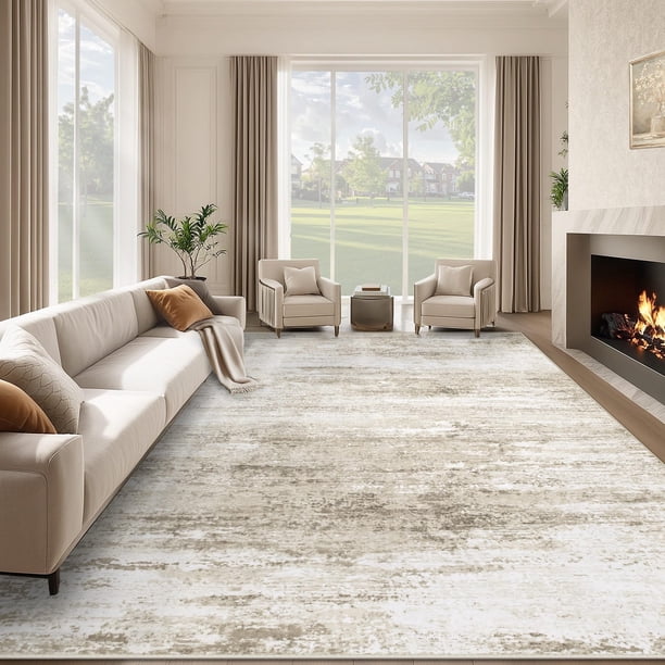 Alfombra losbulake lavable de poliéster TPR, 240 x 300 cm, color beige