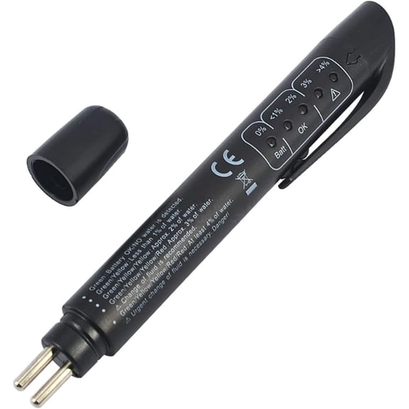 DEXIMRO Car Brake Fluid Test Pen, Automobile Fault Diagnosis Instrument, Diagnostic Test Tool Kit with 5 LED Indicators, Universal for Most Cars, Trucks and Vans (Black)