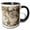 Black/White, variant on 3drose, Medieval Colorful Geographical Map of Earth, Two Hemispheres, Gift, 11oz Two-tone Yellow Mug