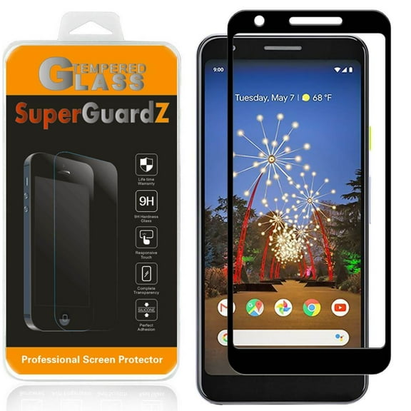 For Google Pixel 3A XL - SuperGuardZ Full Cover Tempered Glass Screen Protector, Edge-To-Edge, 9H, Anti-Scratch, Anti-Bubble, Anti-Fingerprint