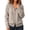 Khaki, variant on Hooded Cardigan Sweaters for Women Solid Color Knit Zip Up Long Sleeve Sweater with Drawstring Pockets Casual Soft Fall Winter Outwear for Daily Wear