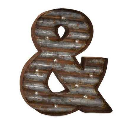 20 75 Battery Operated Clear Lighted Rustic Brown And Silver Metal 20 75 Battery Operated Clear Lighted Rustic Brown And Silver Metal Ampersand Wall Decor