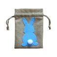 thumbnail image 4 of AMLESO Easter Bunny Decor Drawstring Burlap Bag 14x10cm Cookie Packing Bag Party Favors Blue, 4 of 8