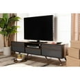 thumbnail image 5 of Contemporary Two-Tone Grey & Walnut Finished Wood TV Stand with Drop-Down Compartments, 5 of 5