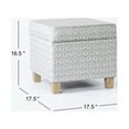 thumbnail image 4 of HomePop Square Storage Ottoman, Light Gray Print, 4 of 11