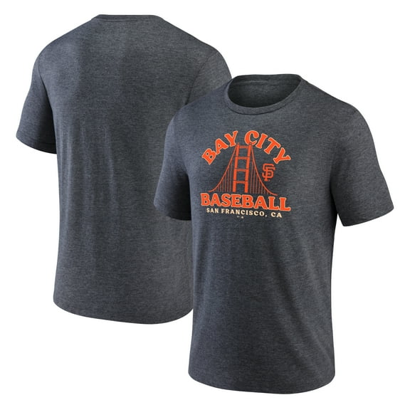 Men's Charcoal San Francisco Giants Bay City Baseball Tri-Blend T-Shirt