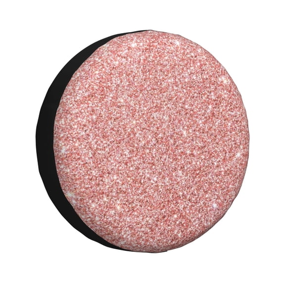 Vsdgher Rose Gold Pink Glitter for Spare Tire Cover, Tire Wheel Protector Wheel Cover Fit for Truck,Trailer,RV,SUV,Camper and Most Vehicle-14 inch
