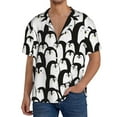 thumbnail image 3 of Wukai Cartoon Penguin Men's Casual Short-Sleeve Button Down Shirt - Lightweight Summer Dress Shirt for Daily Wear-XX-Large, 3 of 7
