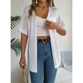 thumbnail image 5 of Cardigans Women Long Sleeve Plus Size Fall White Dressy Womens Sweater Knit Wear Hollow Coat Plain Tops, 5 of 6