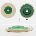 thumbnail image 4 of Ancir 5 Pack 4 Inch Round Wool Felt Disc Wheel Pad, For 100 Angle Grinder, Buffing Polishing Buffer Bore Dia-White & Green, 4 of 4