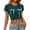 Blackish Green, variant on Womens Tie Front T Shirts Crop Tops Summer Trendy Basic Tees Casual Slim Fit Crew Neck Tshirts Cute Blouses