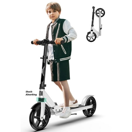 pooboo Foldable Scooter-7.9IN Big Wheels for Kid  Teens & Adults  4 Adjustable Levels  Max Load 220 LBS