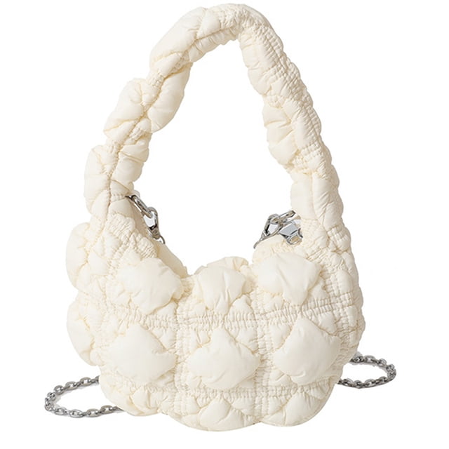 Bolso de mano acolchado para mujer, bolso de hombro acolchado ligero, bolso de mano acolchado tipo hobo 2023, bolso acolchado con pliegues en forma de nube