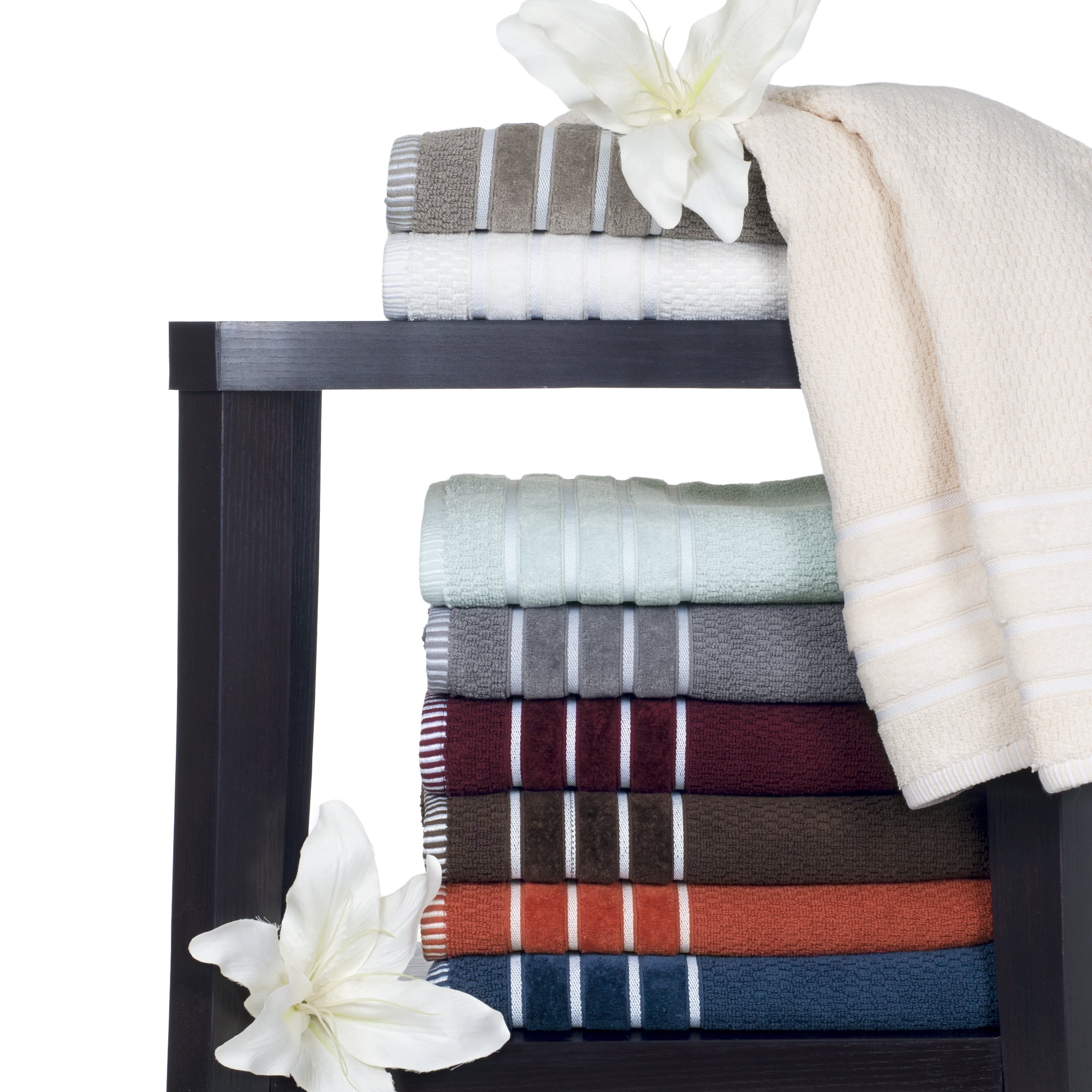 Lavish Home Rio 8 Piece Cotton Towel Set - Burgundy