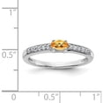 thumbnail image 4 of Sterling Silver Rhodium-Plated Citrine And White Topaz Ring (Size 8) Made In Thailand qr6386ci-8, 4 of 5