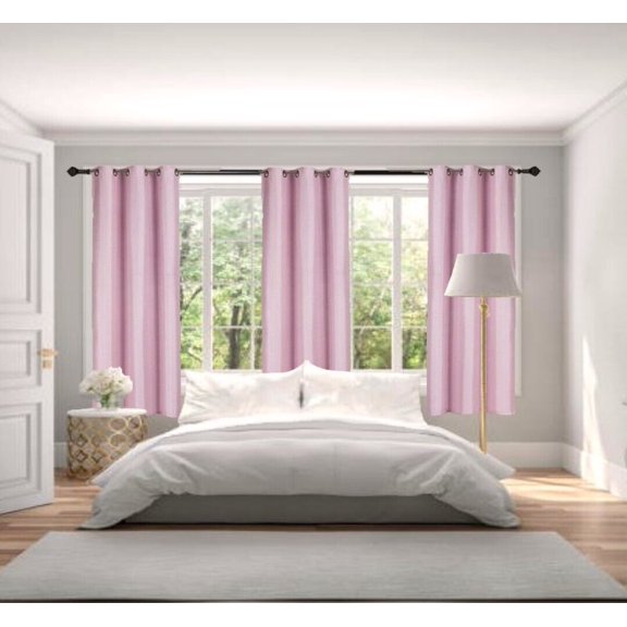 1 Pair Adam Light Pink 63" length Short Panels 100% Blocking Sun Light Privavy Window Curtain Grommets For Bedroom