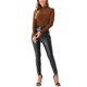 thumbnail image 2 of INSPIRAR CHIC Blusa de fiesta de manga larga semi transparente brillante para mujer XS color marrón rojo, 2 of 5