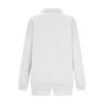 thumbnail image 6 of UAMVSH Long Sleeve 2 Piece Outfits for Women Casual 1/4 Zipper Pullover Sweatshirts and Pockets Shorts Sweatsuits Sets Lounge Tracksuits(X-Large,White), 6 of 7