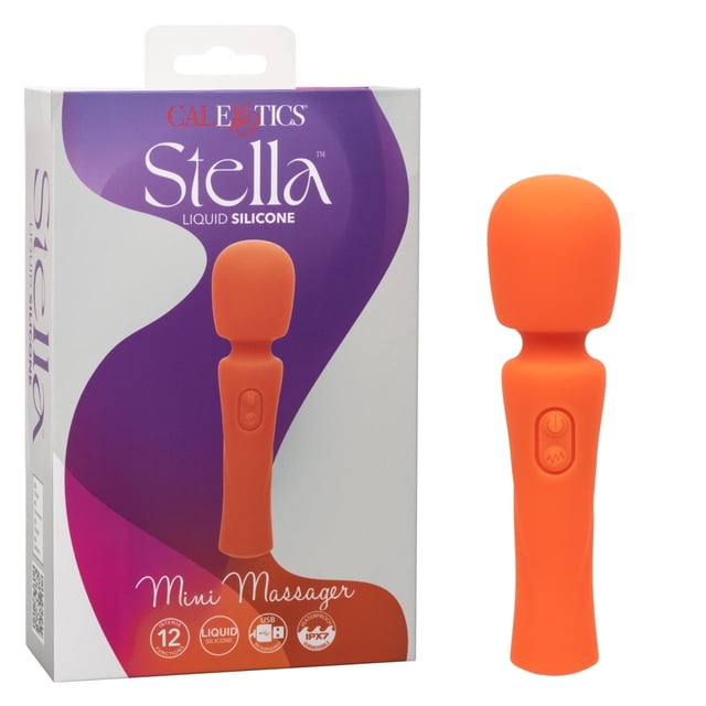 CalExotics Stella Liquid Silicone Mini Personal Massage Wand, Orange