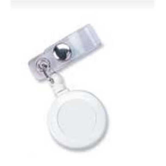 SICURIX Standard ID Badge Reel Round Belt Clip Strap WHITE (68821)