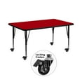 thumbnail image 2 of Flash Furniture Wren Mobile 30''W x 60''L Rectangular Red Thermal Laminate Activity Table - Height Adjustable Short Legs, 2 of 3