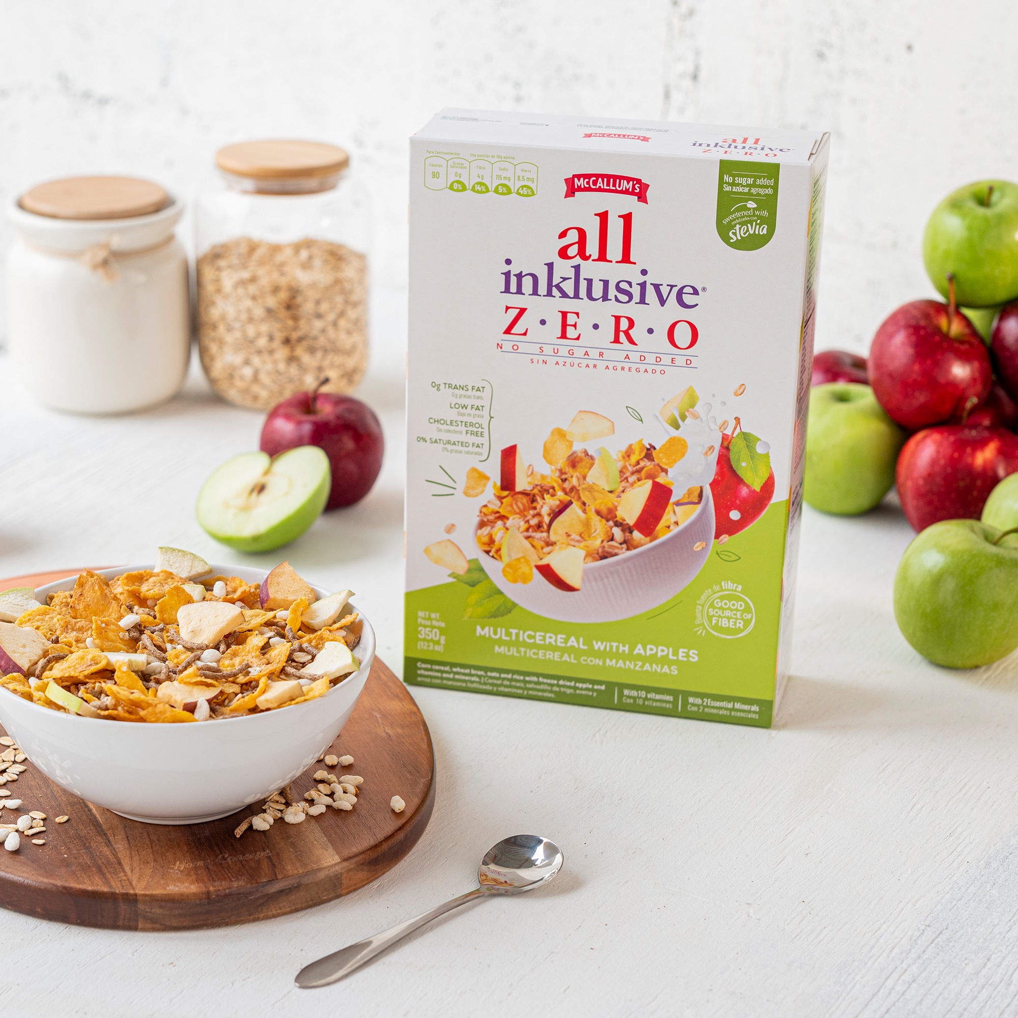 McCallum's All Inklusive Apple Zero - Crunchy Cereal with Apple, Gluten Free (pack of 1)