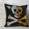 thumbnail image 5 of Lush Decor 18 x 18 Skull and Crossbones 100% Polyester Halloween Decorative Pillow, 5 of 9