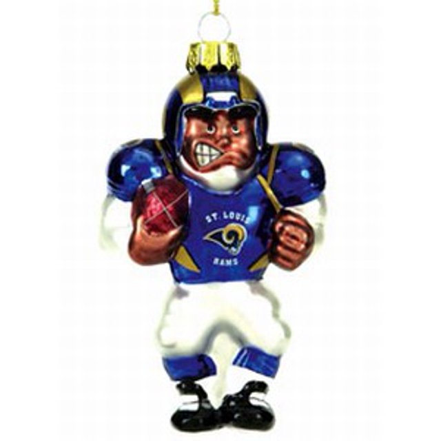 Ornement Joueur de Football en Verre Soufflé des Rams de St. Louis