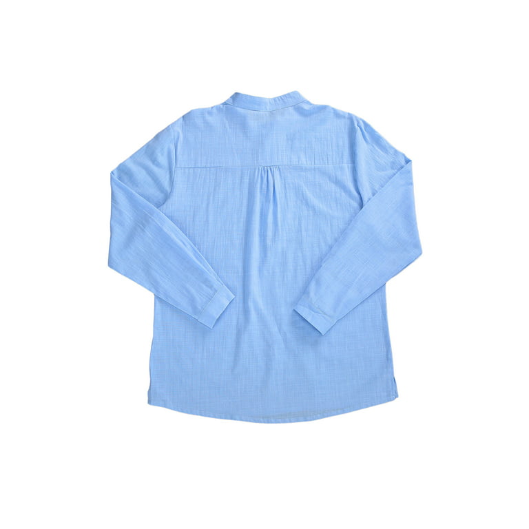 Cotton Regular Fit Men's Sky Blue Plain Casual Shirt