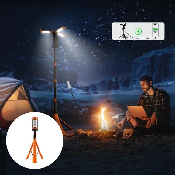 Banghong Rechargeable 10000 Mah Camping Light with Stand,Mini LED String Lights Rechargeable USB Camping,Telescoping Camping Light for Power Outages,Hiking,Fishing