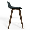 thumbnail image 5 of Simpli Home Randolph Mid Century Modern 28 inch Bentwood Counter/ Bar Height Stool (Set of 2) in Distressed Blue Vegan Faux Leather, 5 of 12