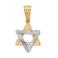thumbnail image 4 of 14K Two-Tone Gold Charm Pendant Themed 28 mm 16 Star Of David, 4 of 4