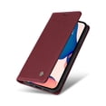 thumbnail image 6 of Allytech For iPhone 13 6.1 inch Slim Wallet Case,Luxury Solid Color PU Leather Magnetic Closure Flip Folio Kickstand Card Slots Soft TPU 360 Protection Shockproof Cover.For iPhone 13,Winered, 6 of 11