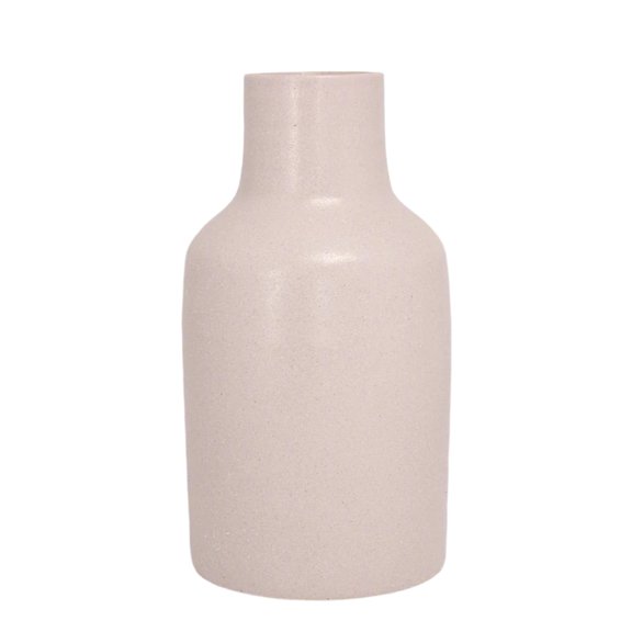 Maren Cream Stoneware Vase, Decorative Ceramic Flower Vase for Home Décor, Living Room, Bedroom, Tabletop & Shelf Display (Size- 7.25"x13.00"H)