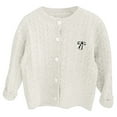 thumbnail image 1 of TIEVOSA Girls' Autumn Clothes Mori Knit Cardigan Spring and Autumn New Children's Foreign Style Girl Sweater Coat for 7-8 Years(Beige), 1 of 3