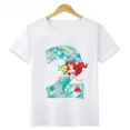 thumbnail image 5 of Camiseta de algodón con estampado de princesa sirena para niñas, ropa para niños de 1, 2, 3, 4, 5, 6, 7, 8 y 9 años, número de cumpleaños, camiseta con lazo para bebés y niños, 5 of 5
