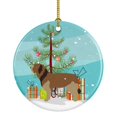 thumbnail image 1 of Catalan Sheepdog Christmas Ceramic Ornament, 1 of 1