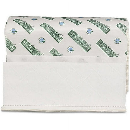 Boardwalk 38GREEN Boardwalk Green Plus Multifold Towels, 9 1/8x9 1/2, White, 250/Pk, 16 Pks/Carton