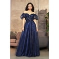 thumbnail image 5 of Women's May Queen MQ2033 Sweetheart Puffed Sleeves Gala Long Gown Fuchsia Pink 6, 5 of 9