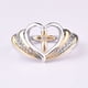 thumbnail image 3 of Anillo con microincrustaciones en forma de corazón europeo y americano con Dios anillo bicolor para mujer, 3 of 5