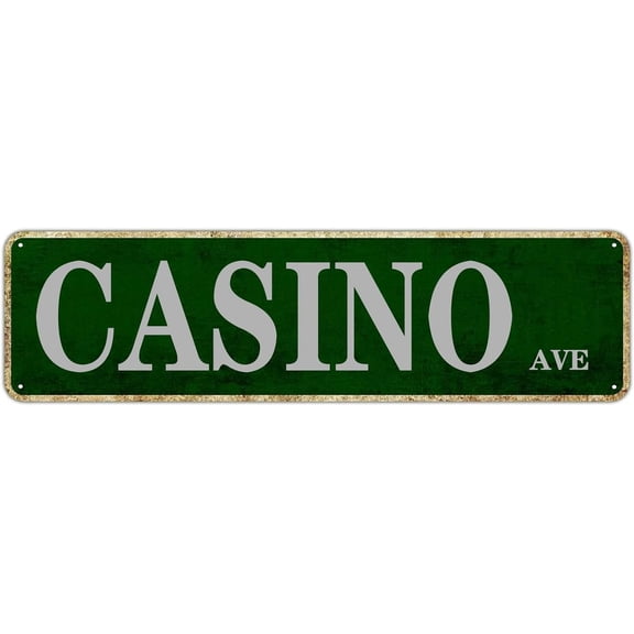 Metal Sign Casino Ave Vintage Signs Retro Tin Signs Plaque Aluminum Sign Quotes Home Bedroom Kitchen Restaurants Wall Gift Decor 4x16 Inch