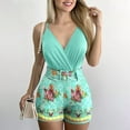 thumbnail image 2 of Moda mujer Sexy verano cuello en V sin mangas sólido Top + conjunto de pantalón estampado Froral Wmkox8yi  bvn1046, 2 of 8