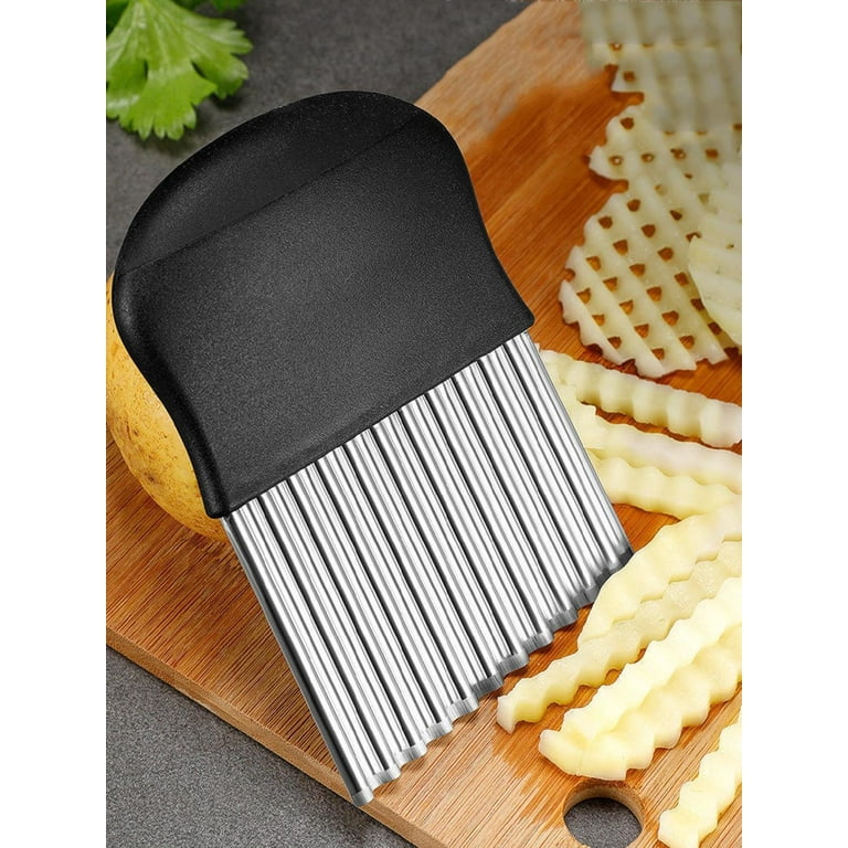 1pc Portable Stainless Steel French Fry Cutter, Potato Wave Cutter