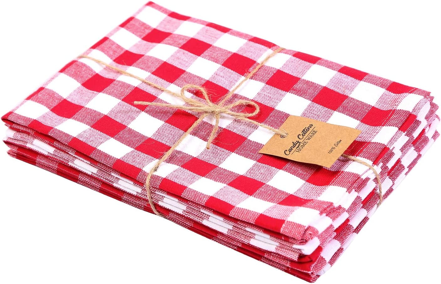 ACCENTHOME Natural Cotton Linen Napkin Set of 12 18x18 inch Dinner Napkins  - Washable Soft Premium Hotel Quality Reusable Napkins Perfect Table