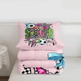 thumbnail image 5 of Erosebridal Football Games Theme Twin Comforter Sets,Soccer Sport Classic Geometric Plaid Kids Bedding Set For Girls,Reversible Pink 2pcs, 5 of 7