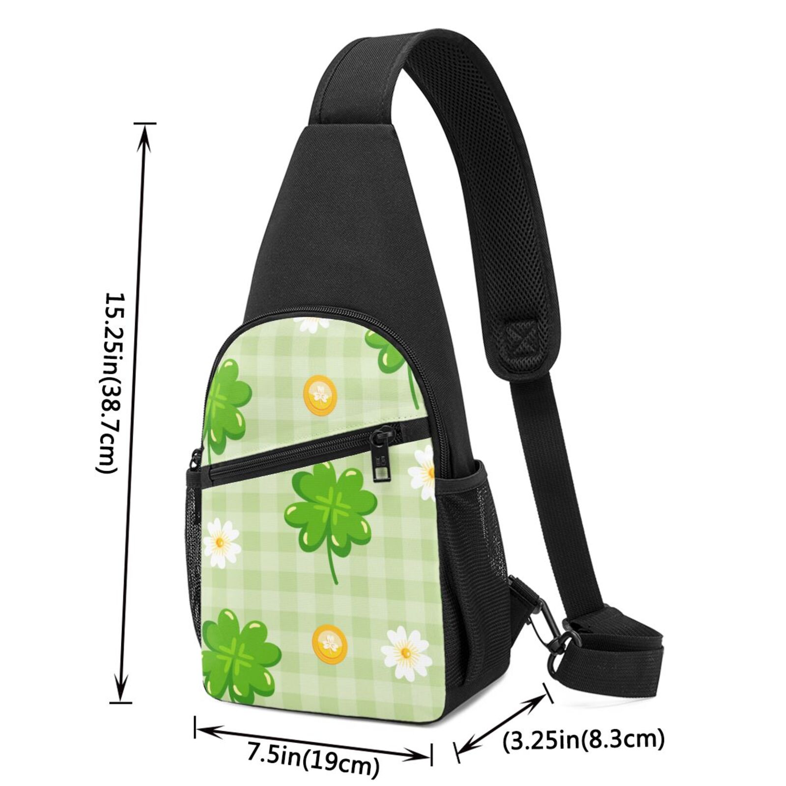 Xecao's St Patrick's Day11 Print Sling Bag: A Versatile Chest, Shoulder, and Crossbody Backpack for Casual Days Out, Perfect for Both Men and Women