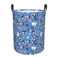 thumbnail image 6 of Lsque Colorful Sailing Ship pattern Laundry Hamper Basket, Tall Woven Rope Hamper Basket for Clothes, Lightweight Storage Basket, Collapsible Waterproof-Medium, 6 of 8
